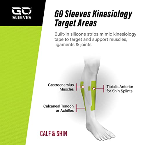Kinesiology Calf Compression Sleeve Men, Targeted Support for shin splints, Muscle Fatigue, Soreness, Calf Muscle - size: Medium