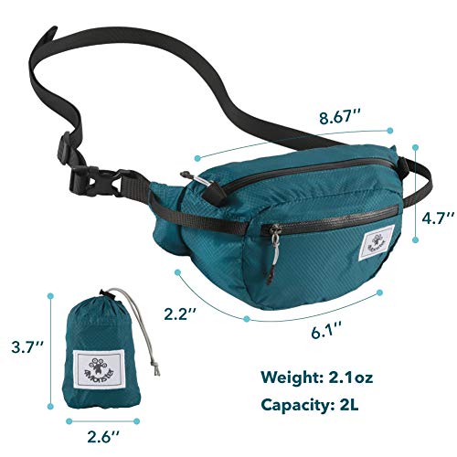 4Monster Hiking Waist Packs Portable,Water Resistant Fanny Bag with Adjustable Strap,Lightweight Crossbody Chest Bag Slim Bag - color: Blue