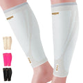 Copper Calf Compression Sleeves for Men Women, Shin Splint Relief, Grip - color: Light Gray, size: Medium