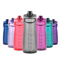 Pogo Plastic Water Bottle with Chug Lid and Carry Loop, Gray, 64 Ounces (Pack of 6) - color: Grey, size: 64 Ounces (Pack of 6)