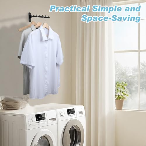 Alise Wall Mounted Drying Rack with Hook,Swivel Clothes Hanger,Black,2 Pcs - color: Black, size: 5005J (2 Pack)