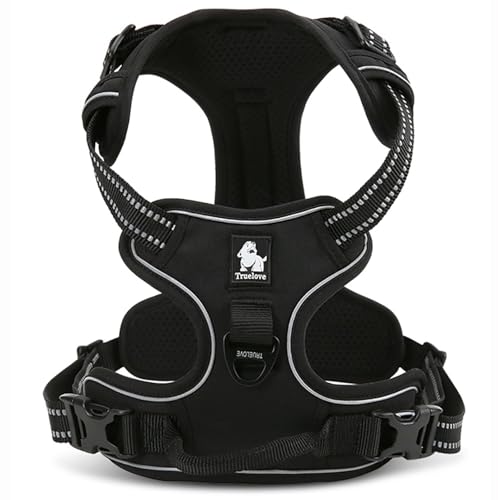 TRUE LOVE Adjustable No-Pull Dog Harness Reflective Vest, Black, XS - color: Black, size: XS