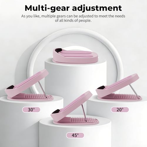 Adjustable Calf Stretcher Slant Board, 15-Level Incline for Ankle Rehab - color: Pink