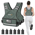 APEXUP Adjustable Weighted Vest, 4-10lb/12-18lb/20-32lb Vest with 6 Ironsand Weights and Large Pocket, Weight Vest for Men Women Strength Training, Running, Walking - color: Grey, size: 4-10lbs