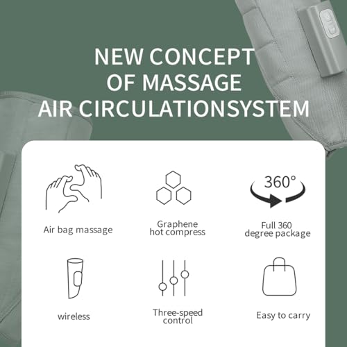 JFT Leg Massager with Heat, Air Compression Kneading for Calf & Arm