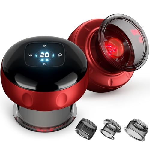 2 Pack Cupping Set, 7-in-1 Smart Cupping Therapy Massager. Red Light Cupping Therapy Set with 2 Modes for Targeted Muscle Soreness,Tighter Skin,Cupping Kit with 20 Levels Suction and Heat and Gua Sha - size: 2 PACK