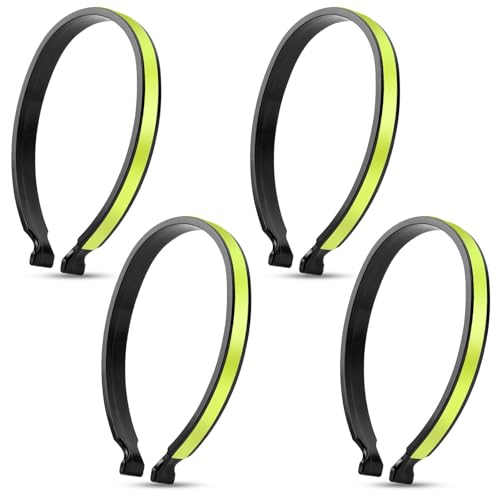 flintronic 4 Pieces Cycling Pants Clips, ABS Reflective Bicycle Pants Clips, Elastic Trouser Clips for Night Running, Biking and Motorcycle Riding