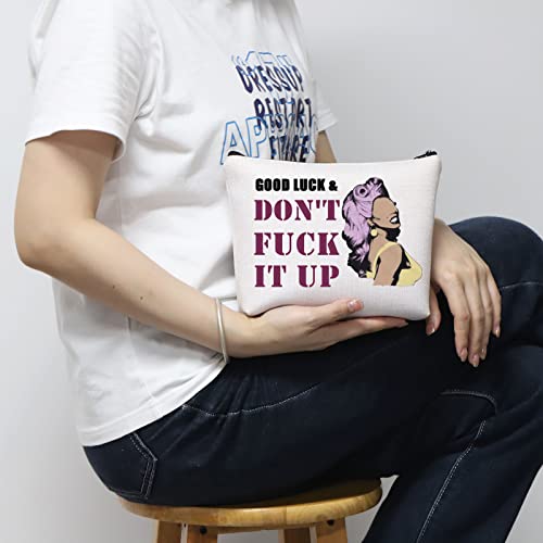 MNIGIU RP Fan GiftDrag Race Cosmetic Bag Good Luck & Don't Fck It up Makeup Zipper Pouch for Drag Queen Fans (Luck & Don't) - color: Luck & Don't