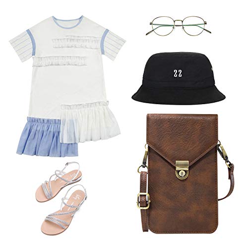 Small Cell Phone Purse, Synthetic Leather Crossbody Bag Dual Pockets Card Holder Neck Pouch with Adjustable Strap for iPhone X Xr 8 7 6s Plus, Galaxy S10 S9 S8 Plus, LG G8 ThinQ, Brown - color: 02 Brown