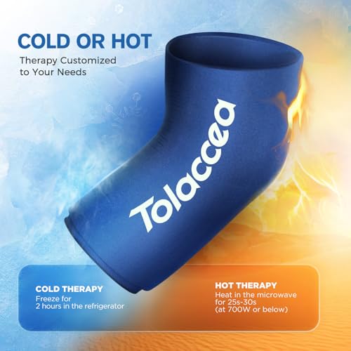 Elbow & Knee Ice Pack, Reusable Gel Cold Therapy Compression Sleeve Wrap - color: Blue, size: Medium
