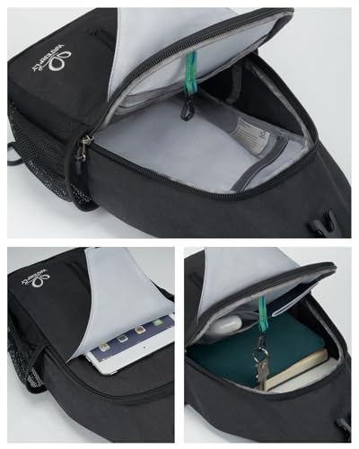 WATERFLY RFID Sling Backpack Crossbody Sling Bag Travel Hiking Daypack - color: Rfid-black
