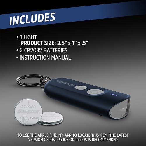 Energizer Find Me Keychain Light, Apple Find My Bluetooth Tracker, Blue - color: Blue