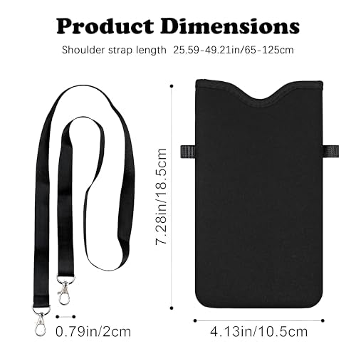HAQuke Men Women Phone Sleeve Pouch Case Bag with Crossbody Strap/Neck Lanyard for iPhone 17/16/15 Pro Max, Air, 16/15 Plus, 16e; Black - color: Black