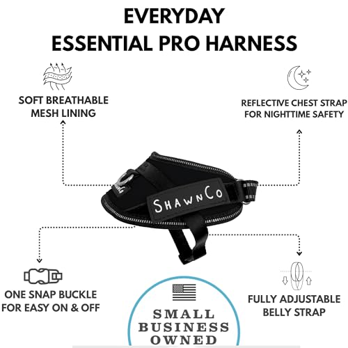 ShawnCo Essential Pro Dog Harness, No-Pull Pet Vest (Midnight, XS) - color: Midnight, size: XS