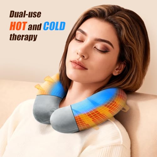 U-Shaped Hot Water Bottle with Fleece Cover 850ML Hot & Cold Water Bag Therapy Heating Pad for Pain Relief Neck Shoulder Hand Warmer Relaxing Protection Blue - color: Blue