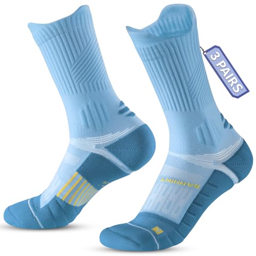 Coolmax Running Socks for Women Stay Dry Cloud Cushioned Compression - color: Blue, size: 5-8