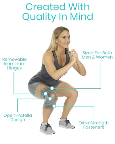 Vive Hinged Knee Brace - Relieves ACL, MCL, Meniscus Tear - Lightweight - color: Gray, size: Small