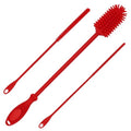 Kitchiny Silicone Bottle Brush 12.5 inch with 2 Straw Cleaners – Red - color: Red