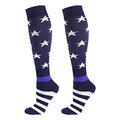 Junely Compression Socks for Women Knee High Socks Funny - color: Flag Blue