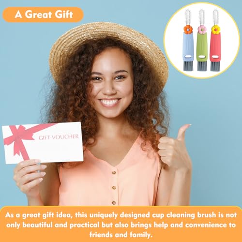 3 in 1 Cup Lid Cleaning Brush, Portable Cup Cleaner Brush, 2024 New Water Bottle Cleaner Brush, 3 in 1 Multifunctional Cleaning Brush for Home Kitchen Cleaning Tools（3PCS） (Pack of 2) - size: Small (Pack of 2)