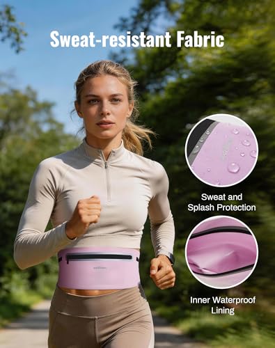 Running Belt for Women & Men-Ultra Light Slim Running Belts - color: Purple