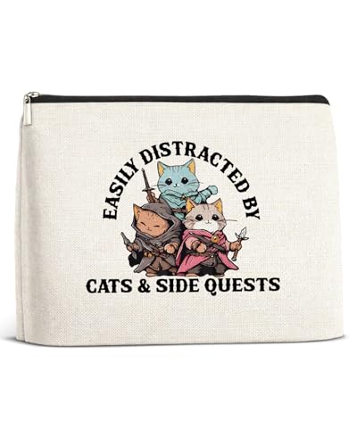Funny Dnd Gifts Makeup Bag for Women, Dungeons and Dragons Cat Gifts - color: Dnd