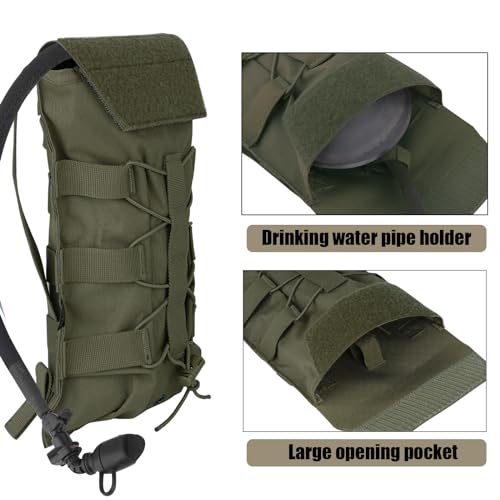 PETAC GEAR 1.5L / 3L Tactical Hydration Pack，Molle Carrier Pouch for 50 oz /100 oz Hydration Bladder Daypack Water Backpack. - color: RG, size: 1.5L bag only