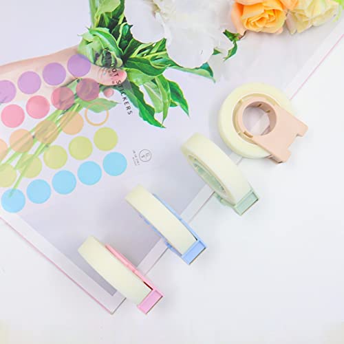 4 Pack Invisible Tape with Mini Dispenser Set 1/2 Inch Magic Tape Writable Transparent Tape Portable Repairing for Office School Home (4)