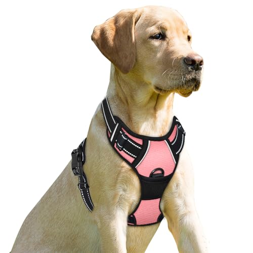 BARKBAY Dog Harness No Pull for Small Sized Dog Front Back Clips,Dog Vest - color: Light Pink, size: X-Small(Chest:15.5-19.5”)