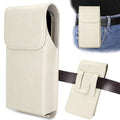 for Phone Pouch Holster Belt Case, Premium Leather Pouch with Belt Clip Phone Holster Belt Case (White, Medium) - color: White, size: Medium