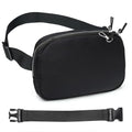 Mini Belt Bag for Women, RFID Small Fanny Pack, Womens Fashion Waist Packs with Extender Strap, Crossbody Bum Bags - color: J01-black
