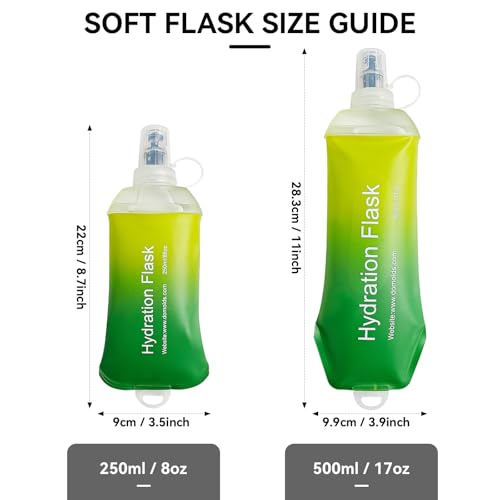 500ml Soft Flask Soft Water Bottle for Running, Hiking, Cycling and Climbing - Gradient Green - color: 500ml, Gradient Green