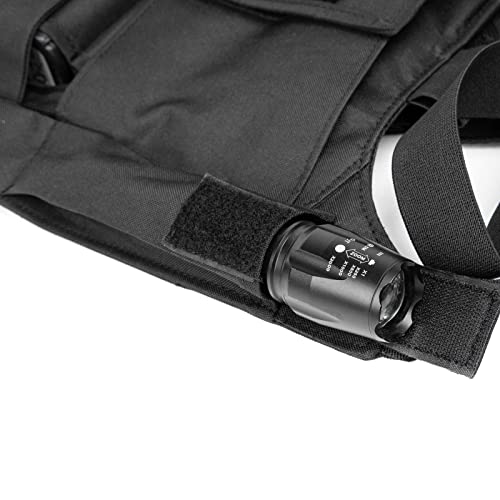 LUITON Radio Chest Harness with Reflective Strips Shoulder Holster Radio Vest Holder Two Way Radio Vest Rig Walkie Talkie Case with Front Pack Pouch for Motorola/Midland/Baofeng/Retevis(2 Pack) - color: 22165 Black 2pack