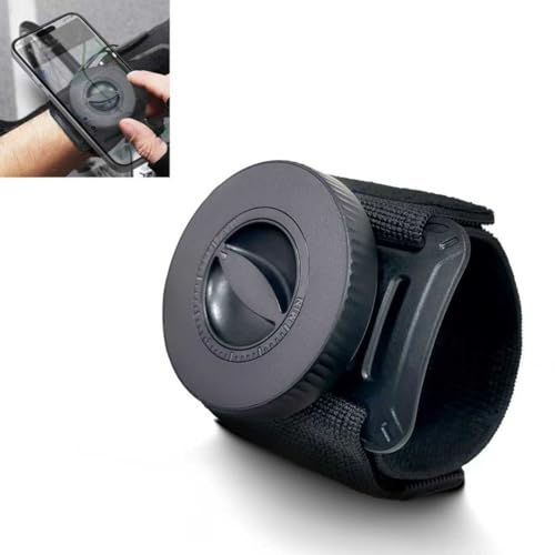 Wristband Phone Holder, Solid Support Hands-Free Phone Mount for Running Cycling Sport, Adjustable Elastic Strap Navigation Holder, Quick Pickup Placement Anti-Drop Design Accessory (Black)