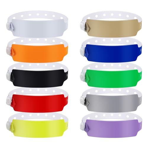 100pcs Vinyl Wristbands, Disposable Waterproof Wristbands (Multiple) - color: Multiplecolors