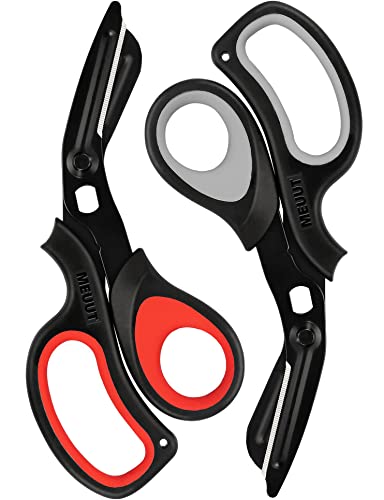 MEUUT Medical Scissors 2-Pack Trauma Shears for Nurses All Purpose Scissors - color: Black/Grey+black/Red