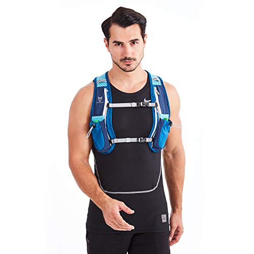 UTOBEST Running Vest Lightweight Hydration Vest Pack 5L UTR104 - color: Blue Vest 5L with 2 x Soft Flask
