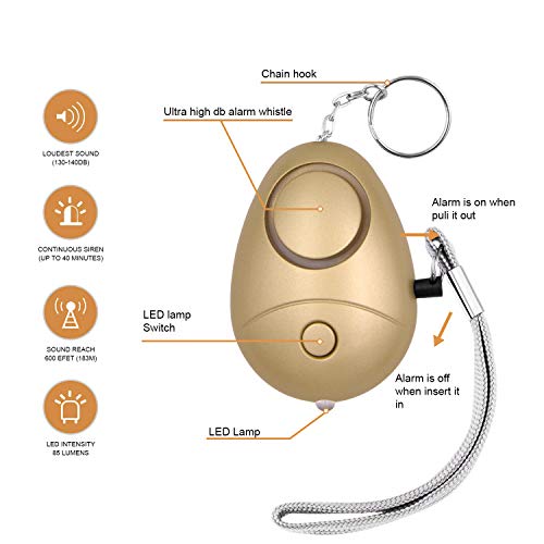 KOSIN Personal Safety Alarm, 6 Pack 140DB Personal Security Alarm Keychain