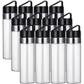 Zopeal 12 Pack Plastic Sports Bottles with Spill Proof Lids Reusable Clear 24 oz Water Bottle Bulk for Outdoor Activity Hike Camping Cycling