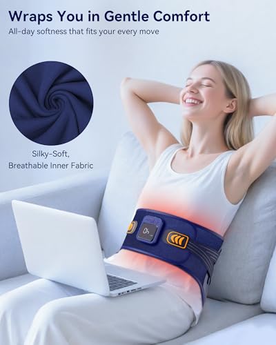 68" Cordless Heating Pad for Back Pain Relief, Lower Back Massager
