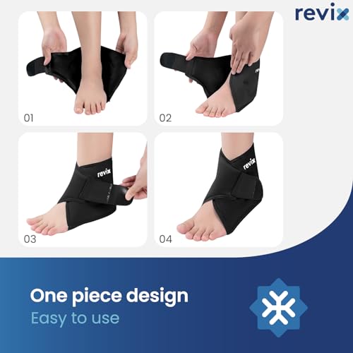REVIX Foot Ice Pack Wrap for Plantar Fasciitis & Foot Pain Relief, Black - style: Black-1 Pack