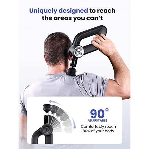 BOB AND BRAD D6 Pro Plus Massage Gun with Heat, Deep Tissue Percussion with 16mm Amplitude, Professional Muscle Massager Gun for Athletes, Quiet Electric Handheld Massager - color: Lava Black