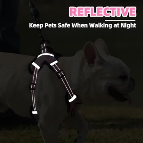 PUPTECK Dog Harness Small Sized Dog, Step in Adjustable Reflective Dog Vest Harness Escape Proof, No Pull Soft Padded Harness Easy Control, Pink, XS - color: Pink, size: XS (CHEST: 11.5"-16")
