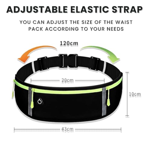 Slim Running Belt for Women & Men, Adjustable Waist Pack for Phone, Keys, Cards, and Cash. Ideal Fanny Pack During the Running, Workouts, Hiking and Travel