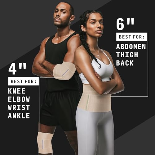 SurviveX High-Performance Elastic Bandage Wrap - Reusable Compression Bandage Wrap for Leg, Ankle, Wrist, Knee - Self Closing Design - 6 Inch (6 Pack) - size: 6 Pack, style: Elastic 6in