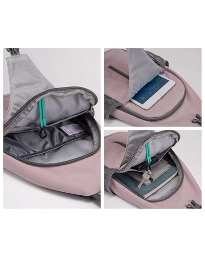 WATERFLY Crossbody Sling Backpack Sling Bag Travel Hiking Daypack - color: Pink