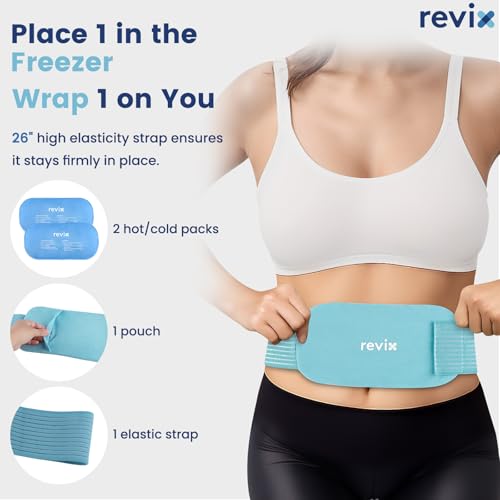 REVIX Ice Packs for Injuries, 3 Pack Set with 2 Small & 1 Large Gel Pack