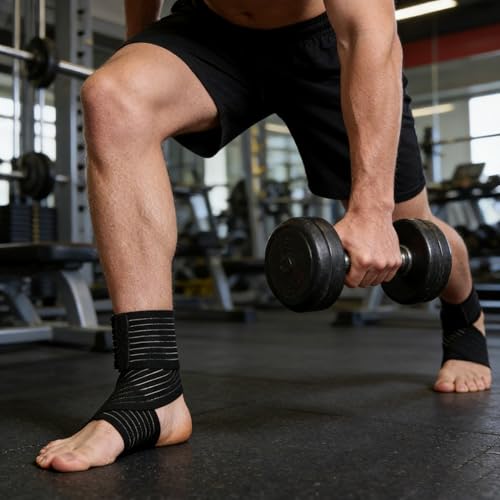 Adjustable Ankle Support Brace with Hook and Loop Closure – Breathable Anti-Slip Sports Wrap for Men Women, Sprain Recovery for Sports (1 Pair)
