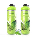 ROCKBROS Bike Water Bottle, 21oz Insulated Cycling Squeeze Bottle - color: Green*2 Pack