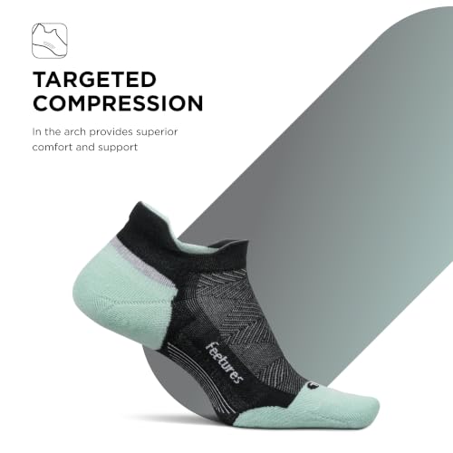 Feetures Elite Max Cushion No Show Tab Ankle Sock - color: Mint Chip (1 Pair), size: Large